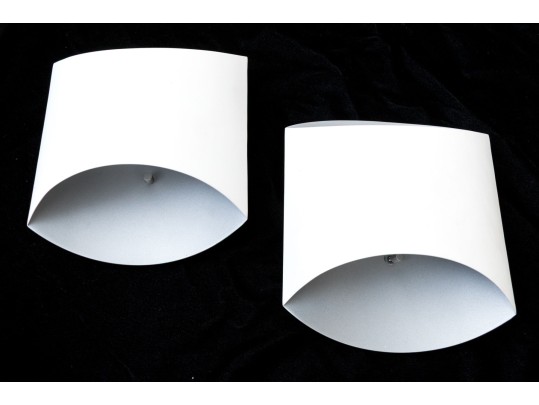Pair Of Contemporary Intertek White Sconces