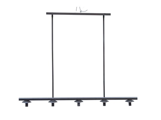 West Elm Five Light Contemporary Black Hanging Light Fixture