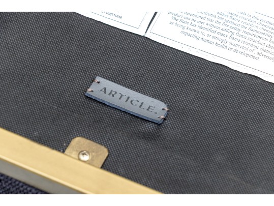 Set Of Five Article Black Upholstered Side Chairs