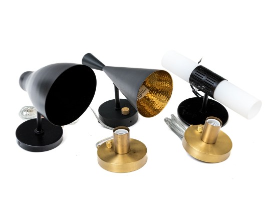 Collection Of Five Light Fixtures, Including A Pair