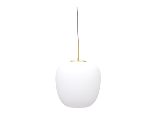 Cieling Mounted Pendant Lighting Fixture With Oversized White Shade
