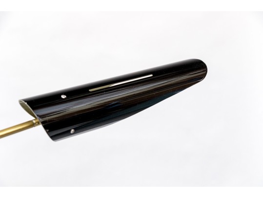 Stylish Brass And Enameled Six Light Chandelier