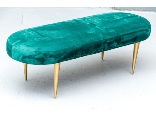 Safavieh Emerald Green Upholstered Oval Bench