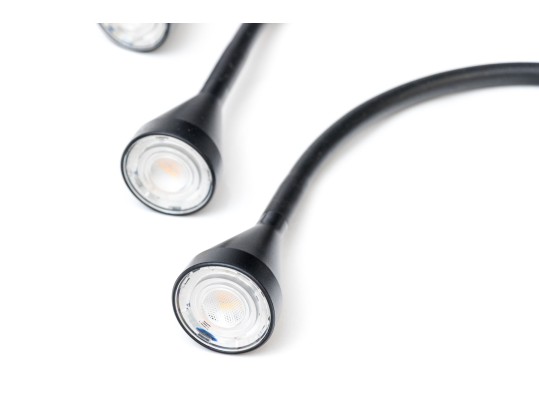 Set Of Four Black Adjustable Desk Lights