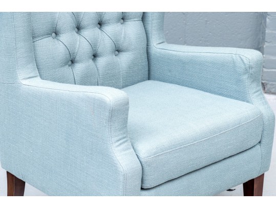 Refined Upholstered And Button Tufted Wing Chair