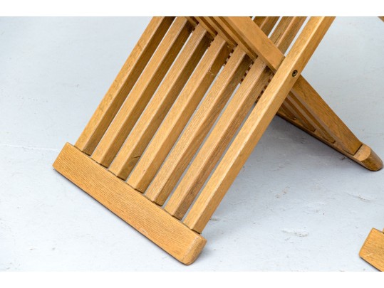 Awesome Pair Of Collapsible Slatted Accent Side Chairs