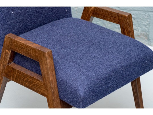 Set Of Three MCM Style Upholstered Armchairs