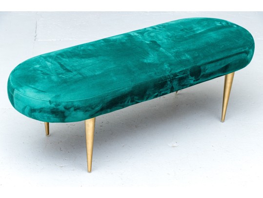 Safavieh Emerald Green Upholstered Oval Bench
