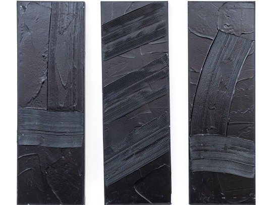 Set Of Three Acrylic Contemporary Paintings On Canvas