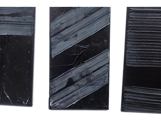 Set Of Three Acrylic Contemporary Paintings On Canvas