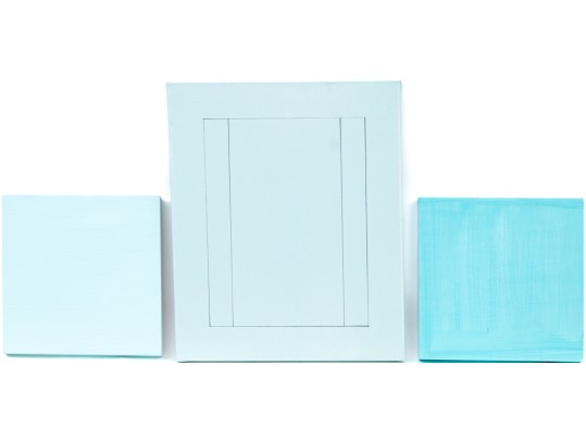 Group Of Three Abstract Paintings On Canvas And Board