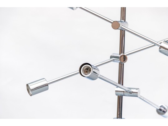 Nuevo Model HGSK156 Chrome Six Light Adjustable Chandelier