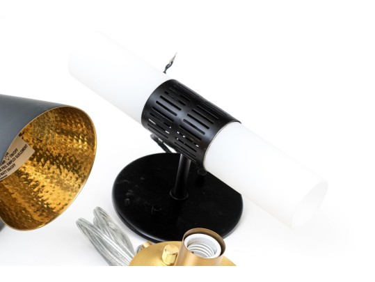 Collection Of Five Light Fixtures, Including A Pair