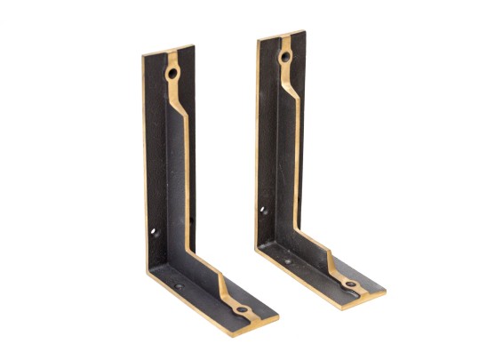 Twelve Heavy Solid Brass Wall Brackets 