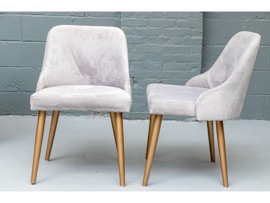 Chic Set Of Three Upholstered Side Chairs
