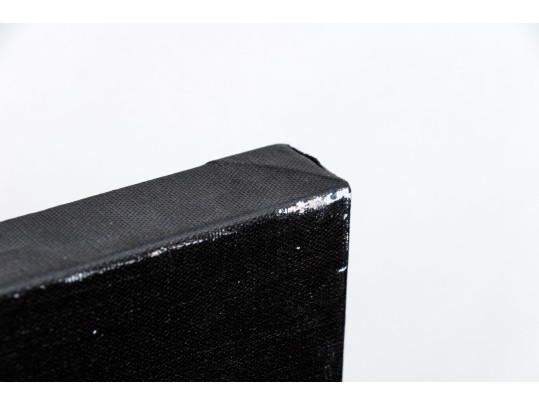 Pair Of Black And White Acrylic On Canvas Abstract Paintings