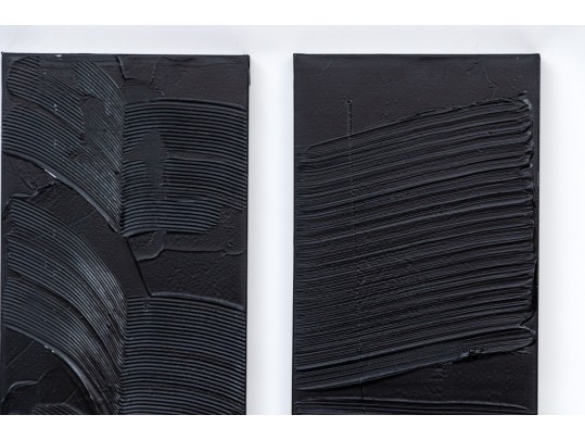 Set Of Three Acrylic Contemporary Paintings On Canvas