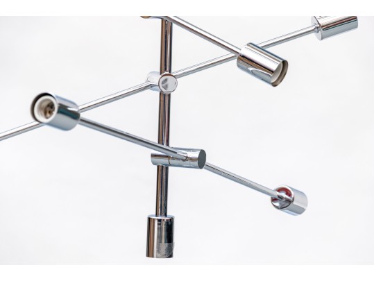 Nuevo Model HGSK156 Chrome Six Light Adjustable Chandelier