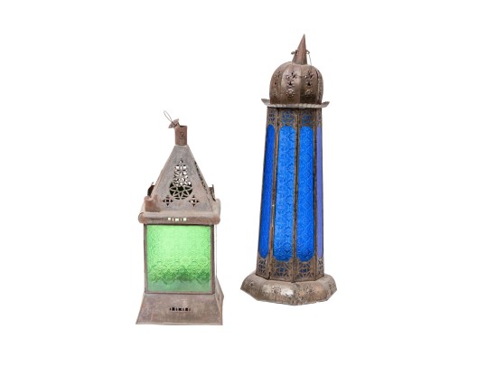 Two Stained Glass Lanterns 