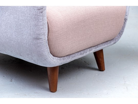 Pair Of Upholstered Mcm Style Lounge Chairs