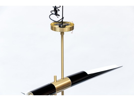 Brass Finished Six Light Contemporary Chandelier