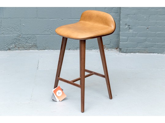 Article Leather Upholstered Bar Stool