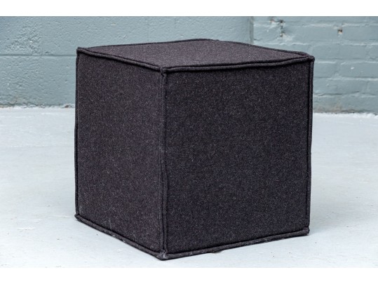 Blue Dot Upholstered Cube Form Ottoman