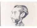 19th C. Mixed Media Signed Caricature Portrait, Ca. 1859