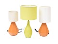 Set Of Three Intertek Ceramic Table Lamps In Green And Orange