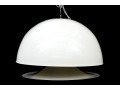 White Finished Metallic Domed Light Fixture