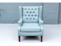Refined Upholstered And Button Tufted Wing Chair