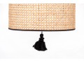 Cane And Fabric Wall Mounted Light Fixture With Its Shade