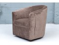 Upholstered Barrel Back Swivel Armchir