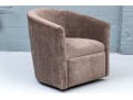 Upholstered Barrel Back Swivel Armchir