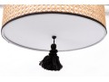 Cane And Fabric Wall Mounted Light Fixture With Its Shade