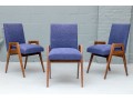 Set Of Three MCM Style Upholstered Armchairs