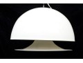 White Finished Metallic Domed Light Fixture