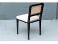 Black Finished Accent Side Chair With Caned Seat Back