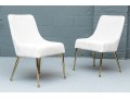Elegant Pair Of Cream Upholstered Accent Side Chairs