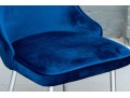 Chic Set Of Three Blue Upholstered Side Chairs