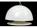 White Finished Metallic Domed Light Fixture