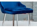 Chic Set Of Three Blue Upholstered Side Chairs