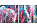 Set Of Four Decorative Acrylic On Canvas, Abstracts