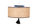 Cane And Fabric Wall Mounted Light Fixture With Its Shade
