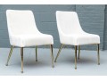 Elegant Pair Of Cream Upholstered Accent Side Chairs