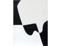 Pair Of Black And White Acrylic On Canvas Abstract Paintings