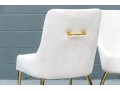 Elegant Pair Of Cream Upholstered Accent Side Chairs