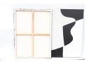 Pair Of Acrylic On Canvas Black And White Abstract
