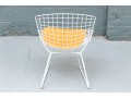 A White Finished Wire Mesh Side Chair