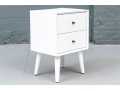 White Finished Two Drawer Night Stand
